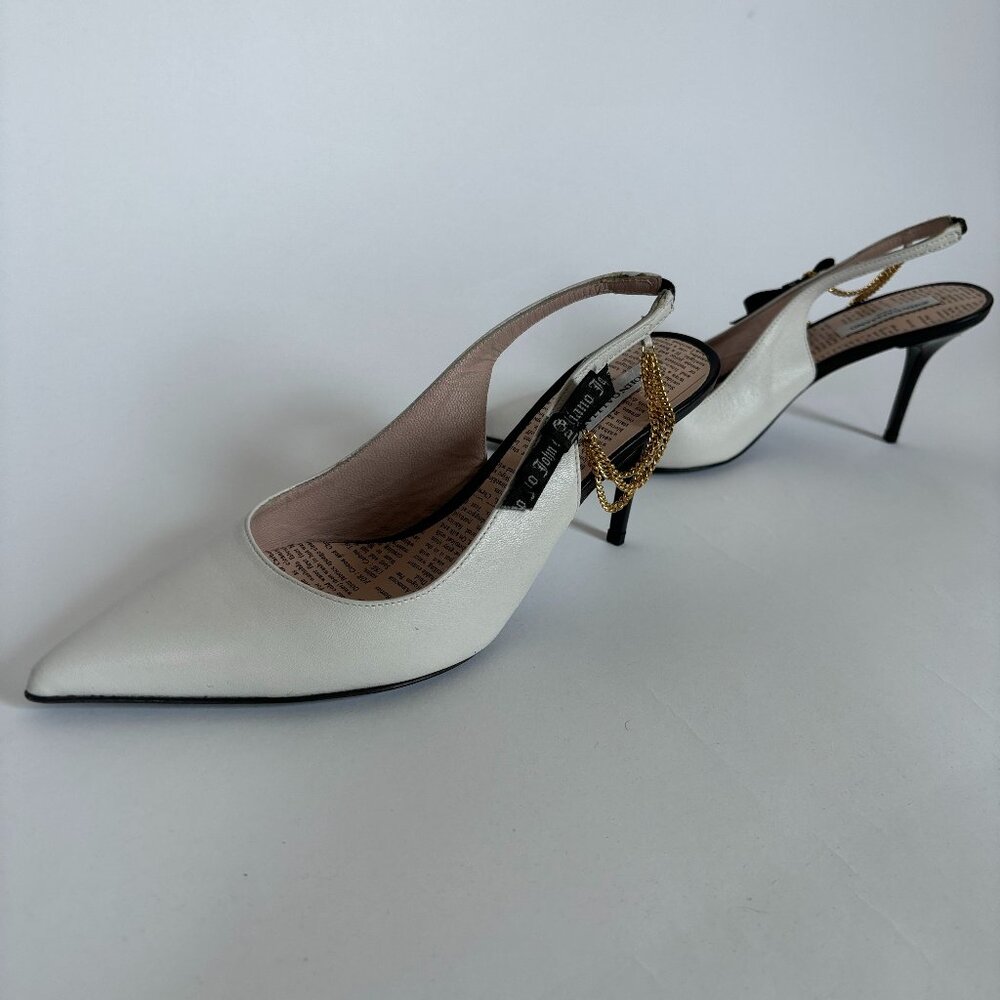John Galliano Leather Chain Pumps Size 8